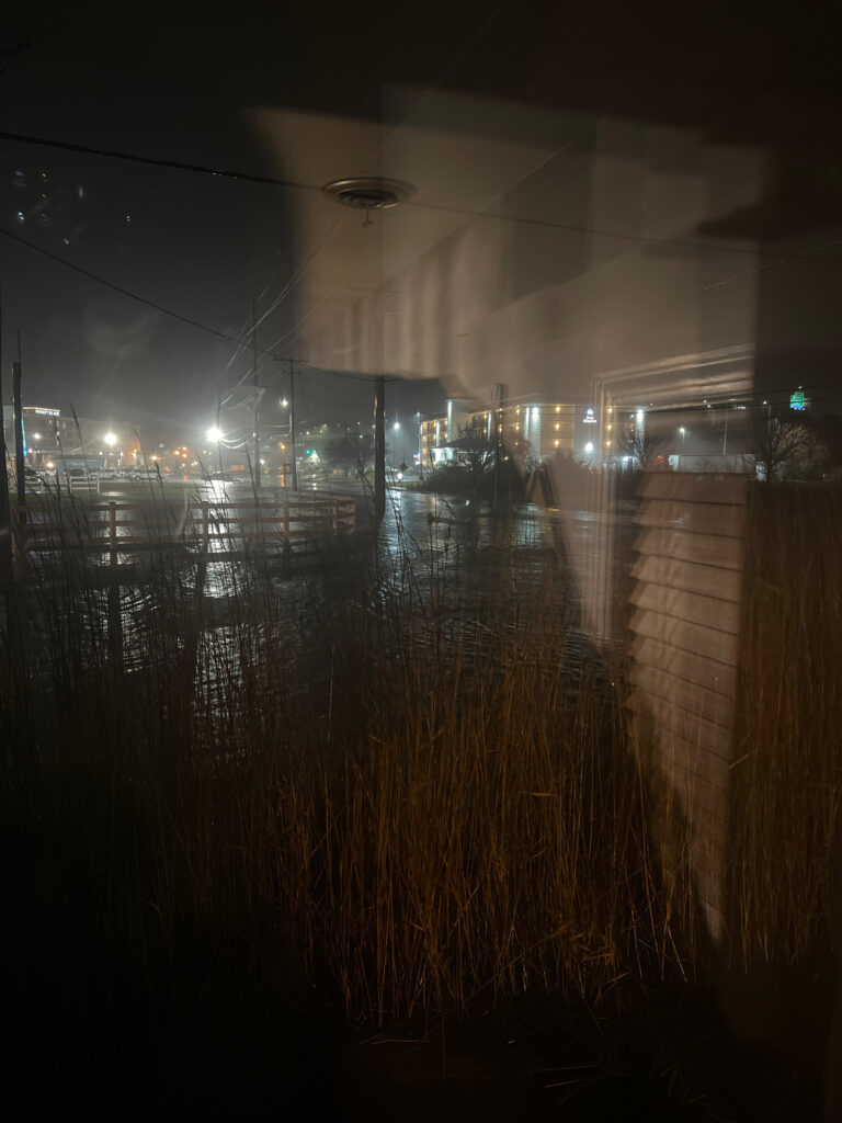 a body of water with buildings and lights in the background (MyCoast AI)