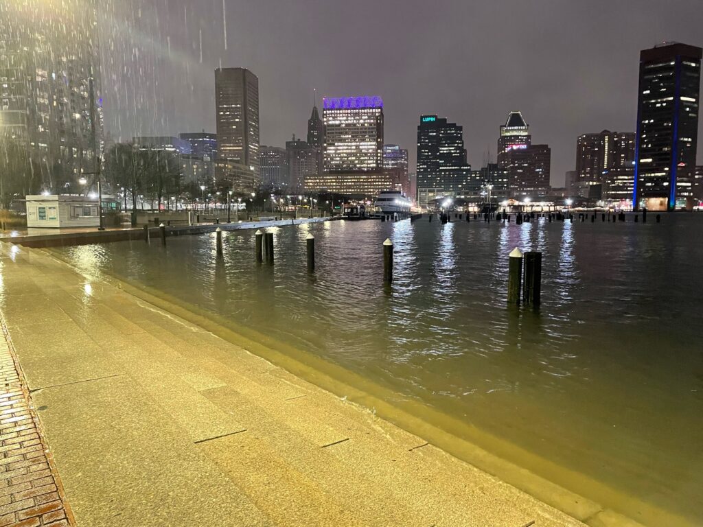a city skyline at night (MyCoast AI)