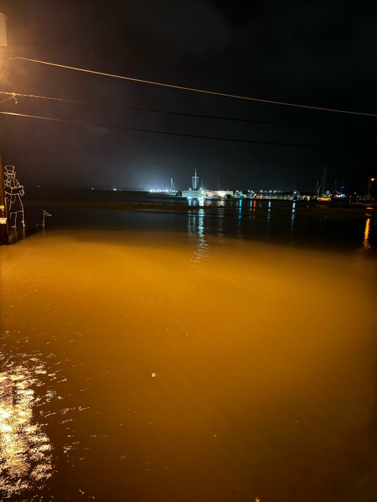 a body of water with a city in the background (MyCoast AI)