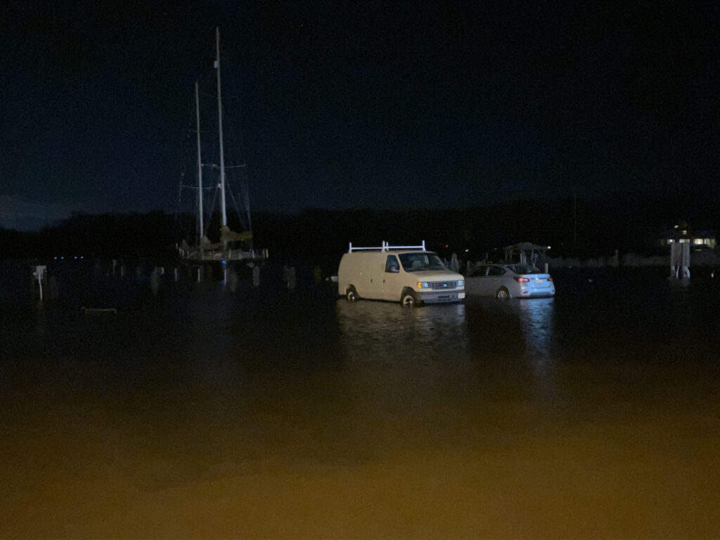 cars parked in a flooded area (MyCoast AI)