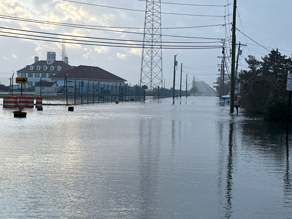 a flooded area with power lines (MyCoast AI)