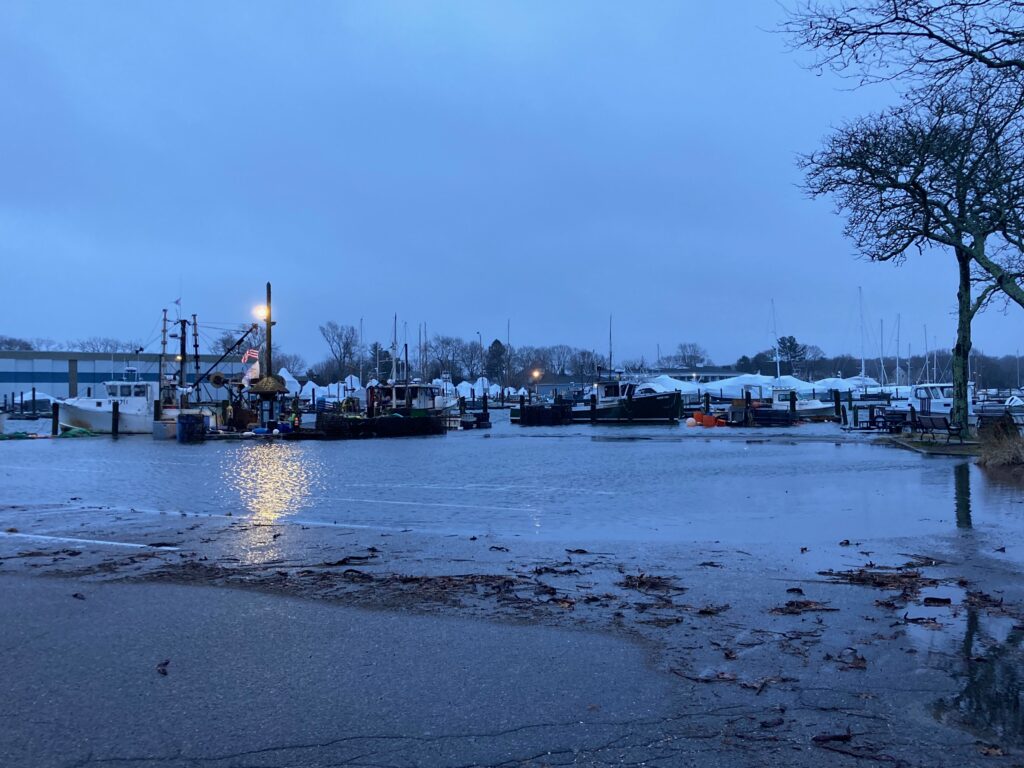 a frozen lake with boats (MyCoast AI)