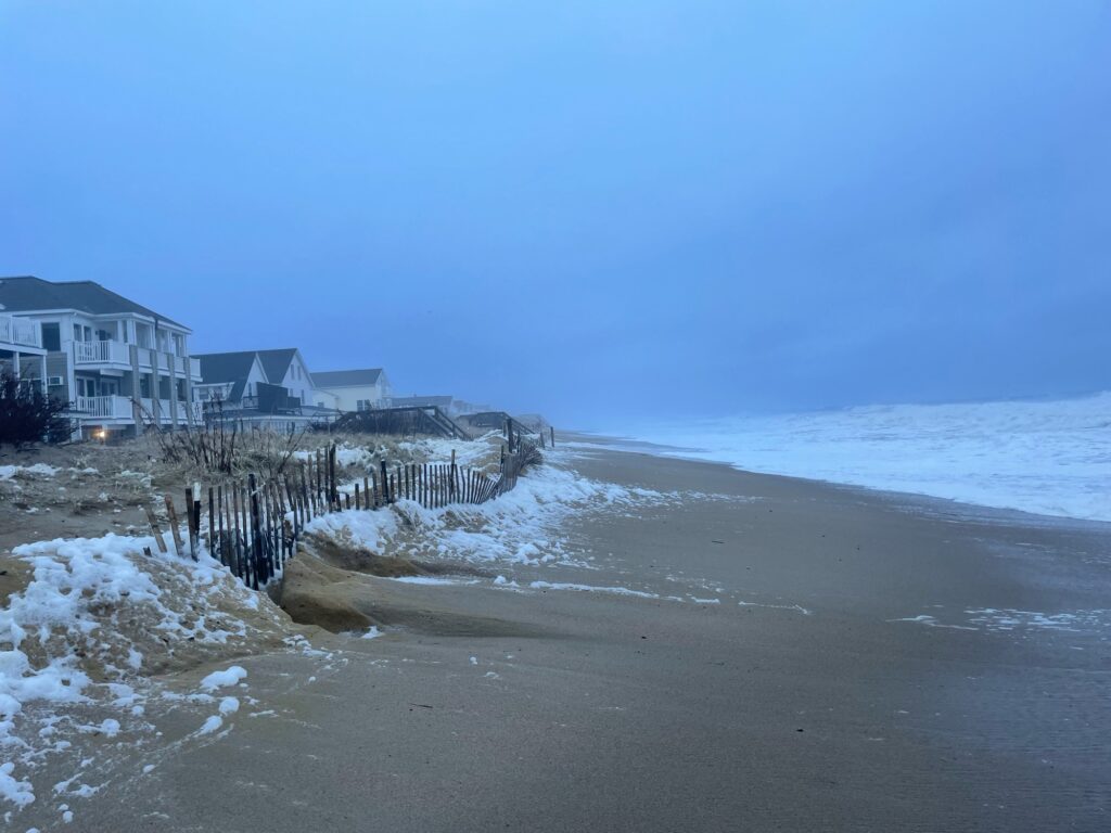 a beach with snow (MyCoast AI)