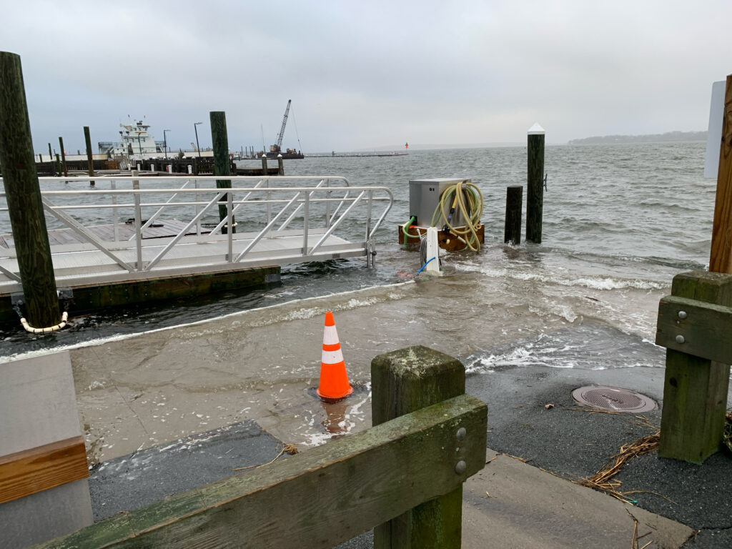 a construction site with a large body of water in the background (MyCoast AI)