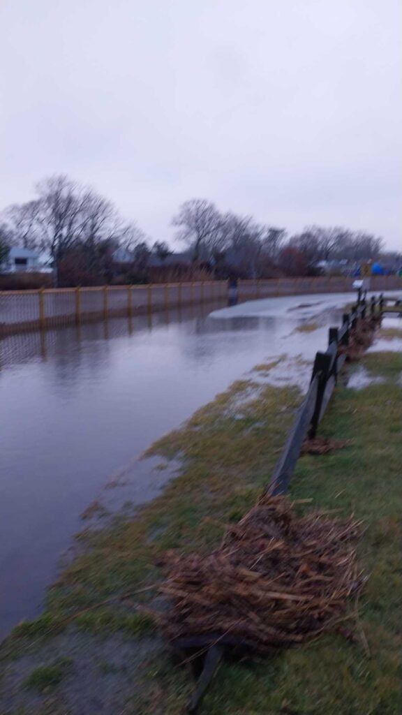 a river with a fence and grass (MyCoast AI)
