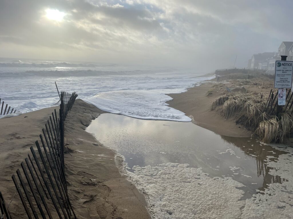 a beach with a sign (MyCoast AI)