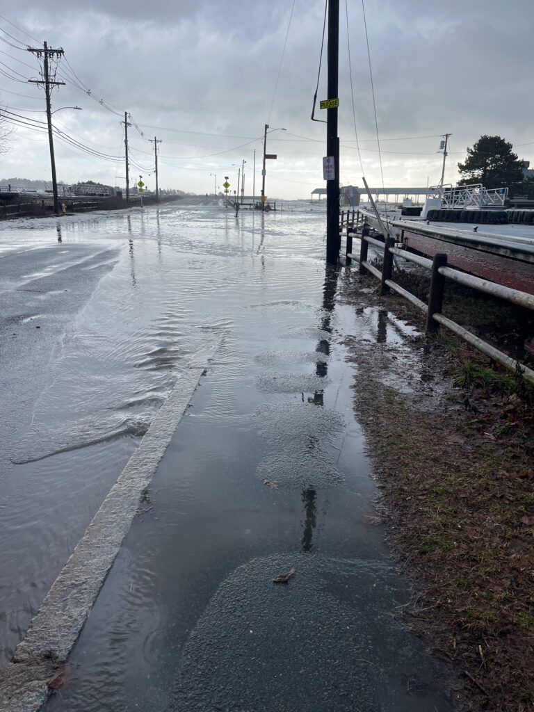 a flooded area with boats (MyCoast AI)