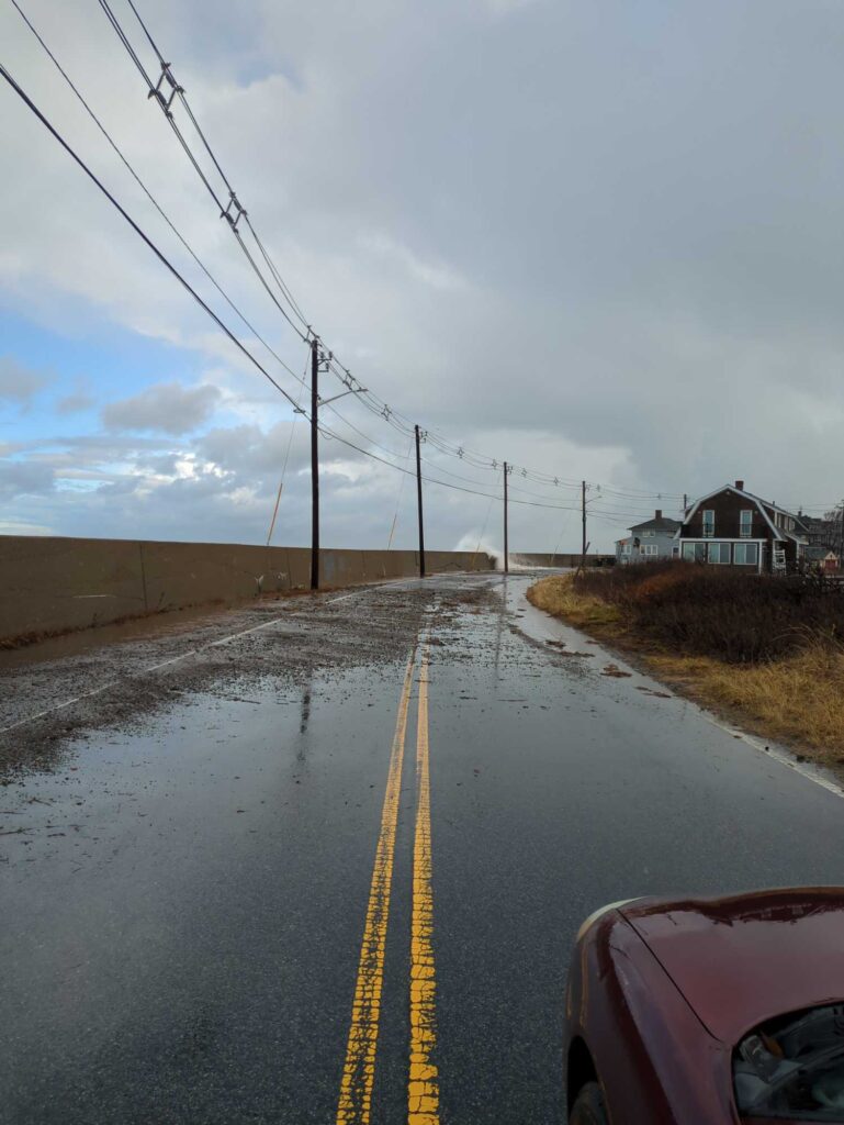 a road with power lines on the side (MyCoast AI)