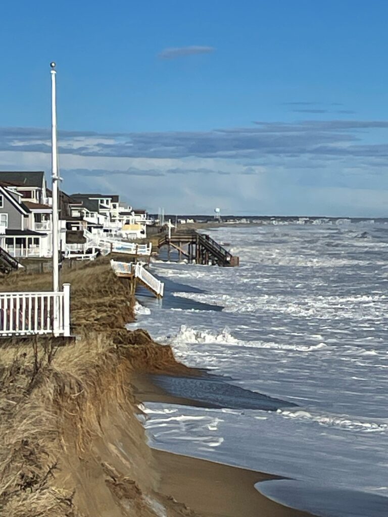 a beach with houses along it (MyCoast AI)