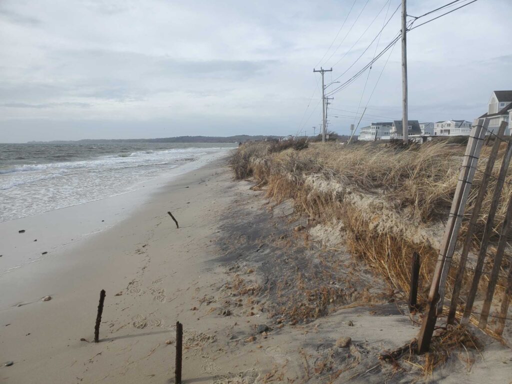 a sandy beach with power lines (MyCoast AI)