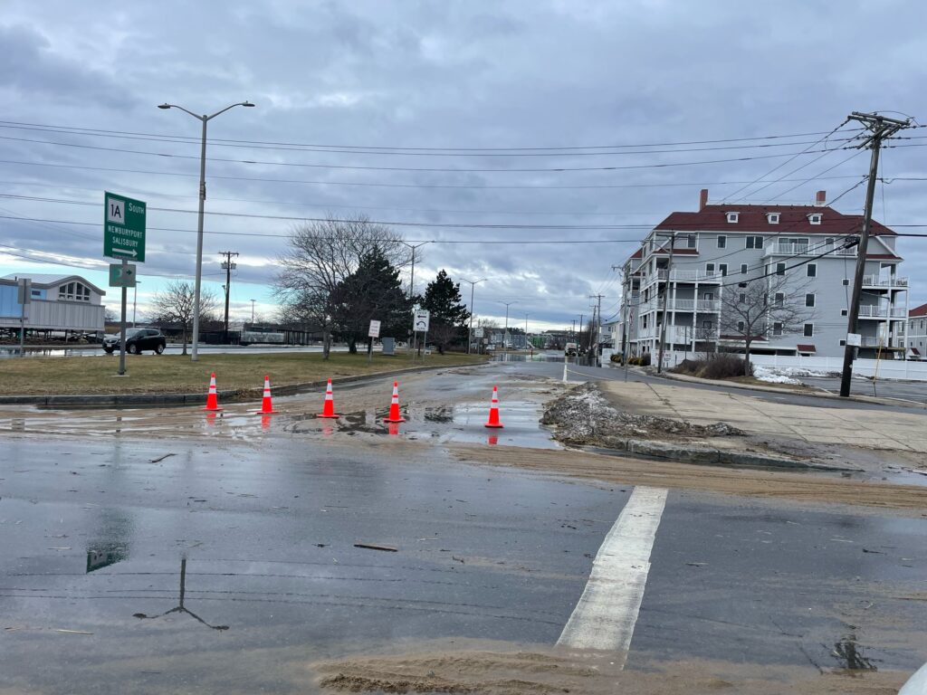 a road with construction cones (MyCoast AI)
