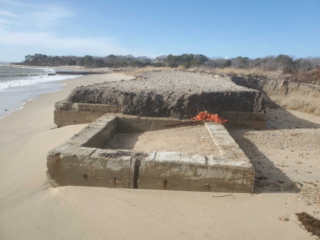 a large rock structure on a beach (MyCoast AI)