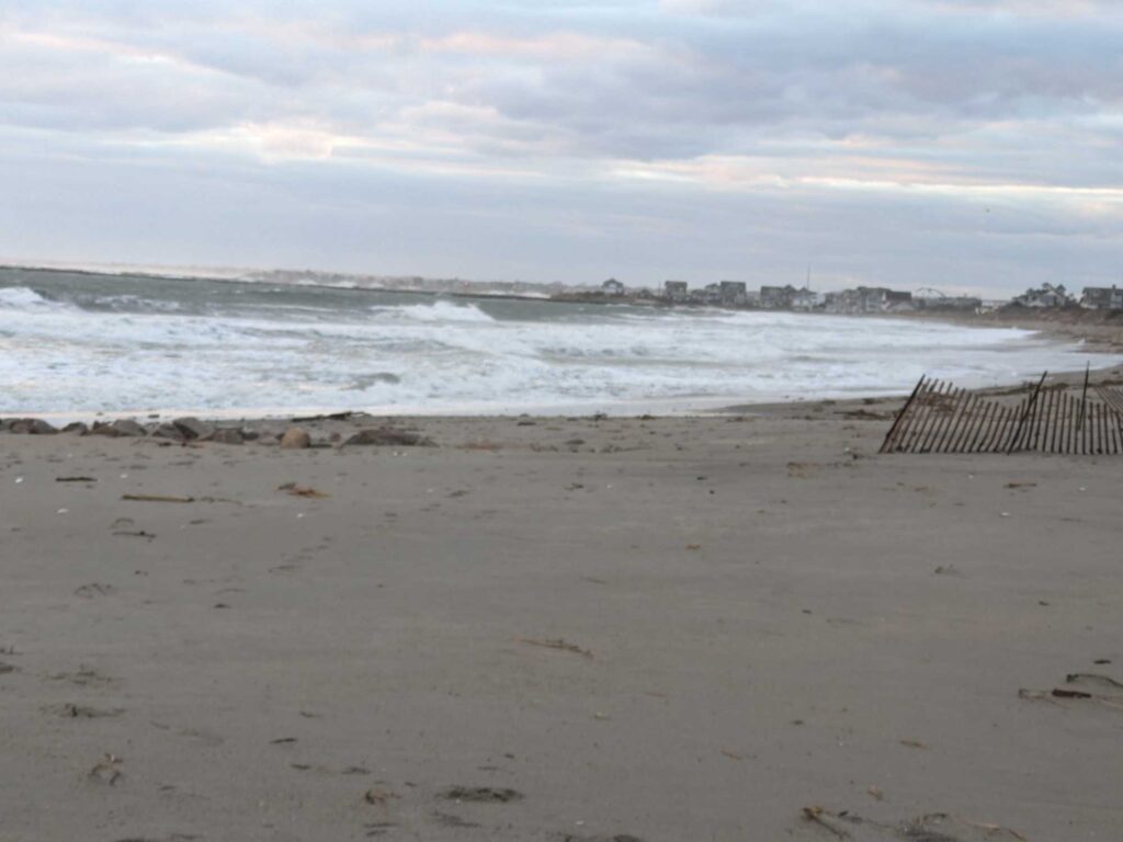 a beach with waves crashing (MyCoast AI)