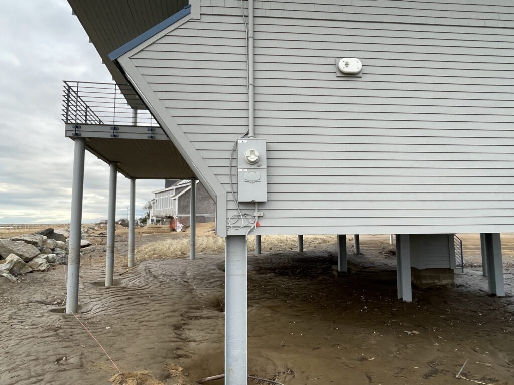 a building with a metal frame (MyCoast AI)