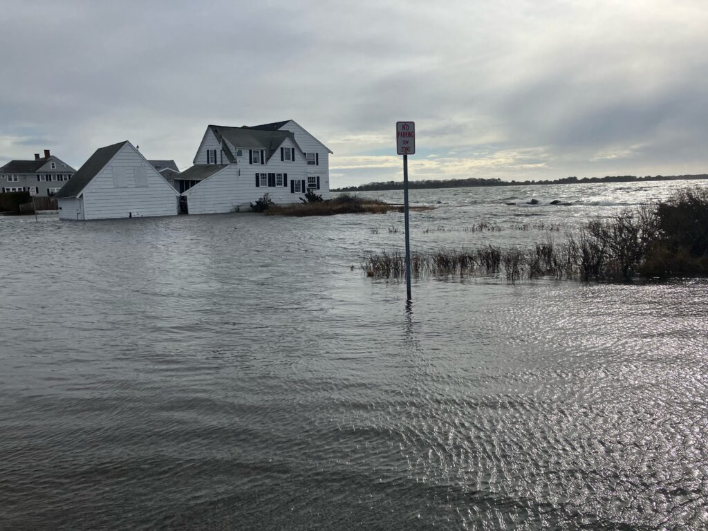 a flooded area with houses (MyCoast AI)