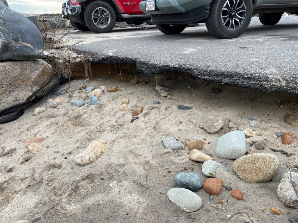 a pile of rocks and a car (MyCoast AI)