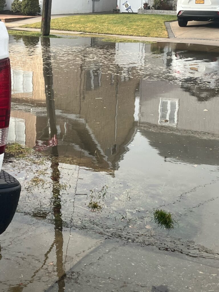 a puddle of water on the ground (MyCoast AI)