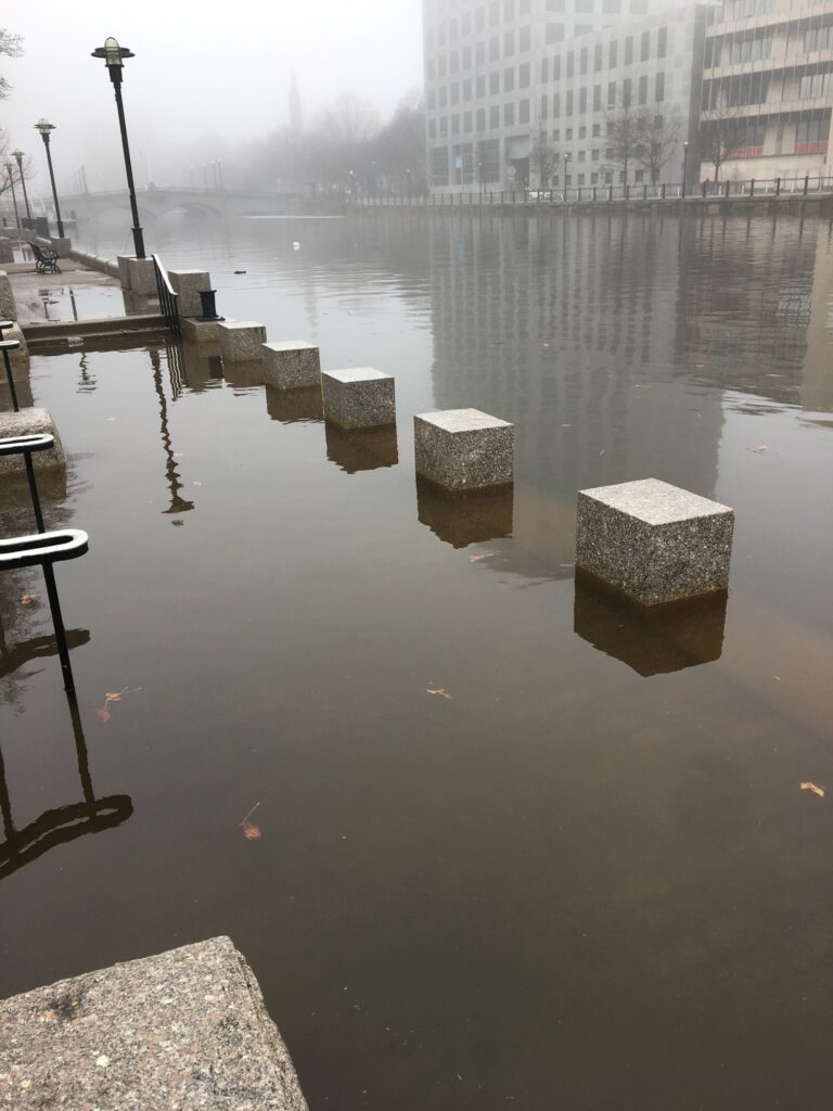 a group of concrete blocks in a body of water (MyCoast AI)
