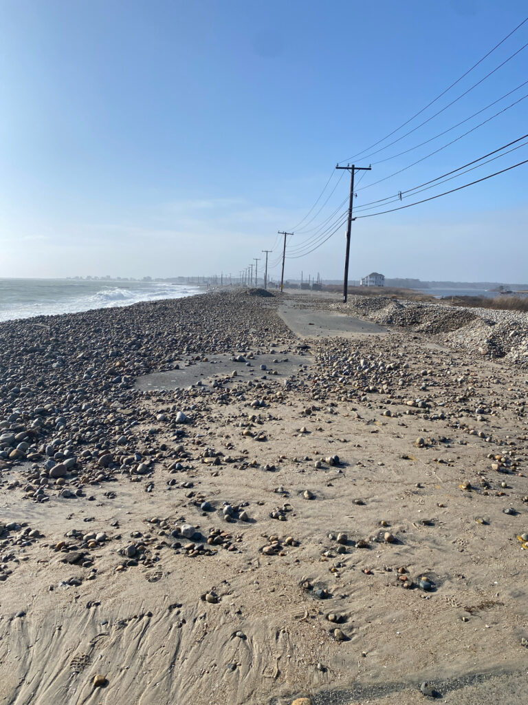 a sandy beach with power lines (MyCoast AI)