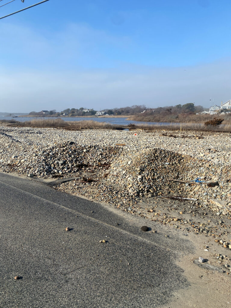 a road with rocks and debris (MyCoast AI)