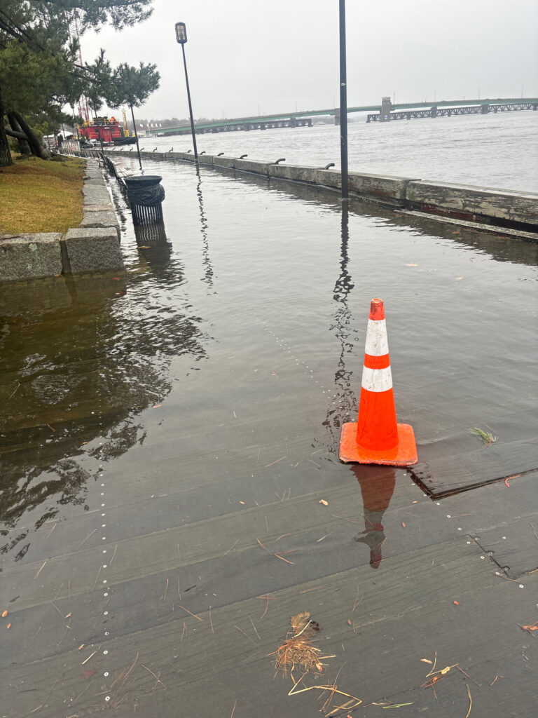 a road flooded with water (MyCoast AI)