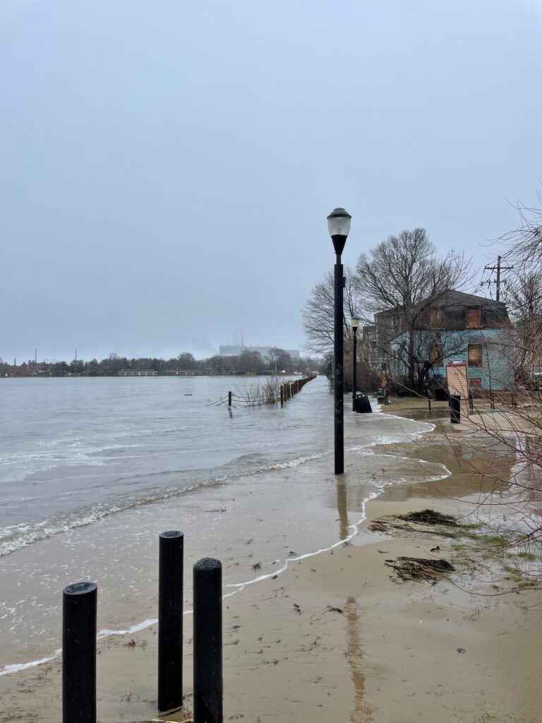 a beach with a lamp post (MyCoast AI)