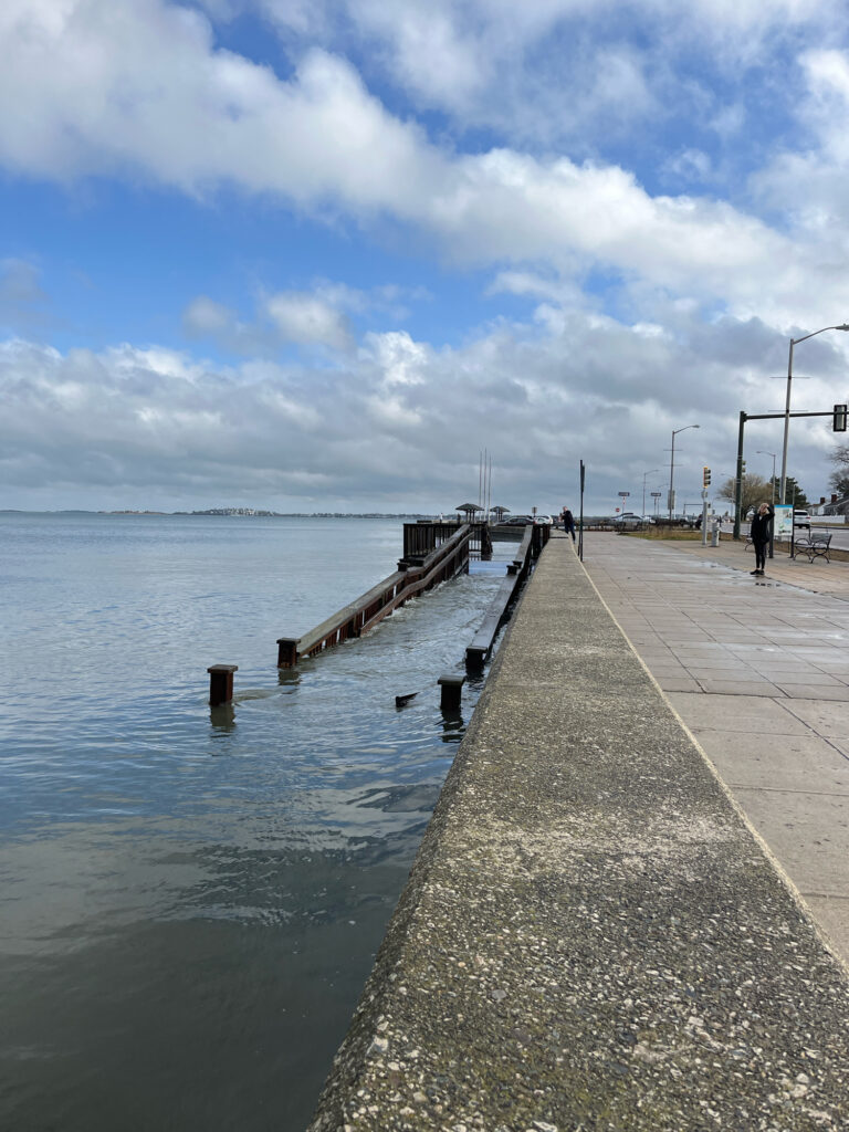 a dock with a walkway over water (MyCoast AI)