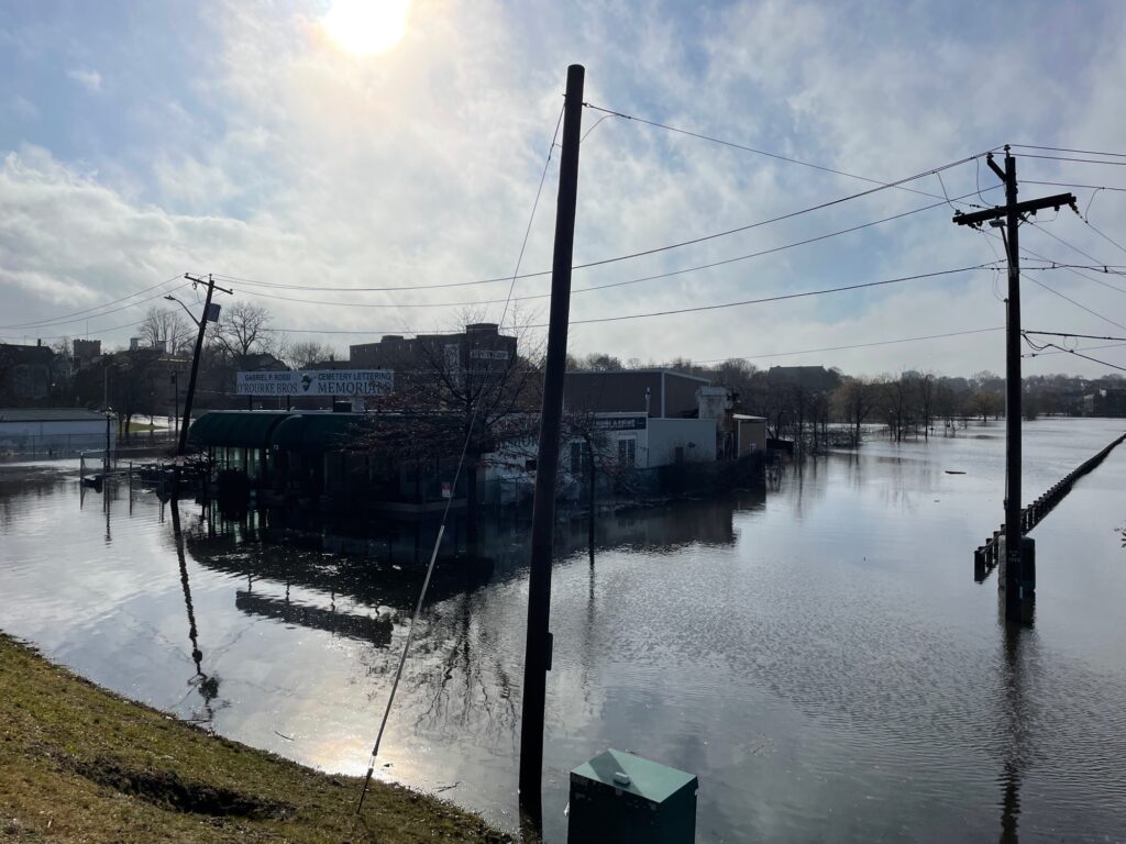 a flooded area with power lines (MyCoast AI)