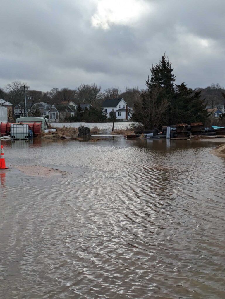 a flooded area with houses and trees (MyCoast AI)