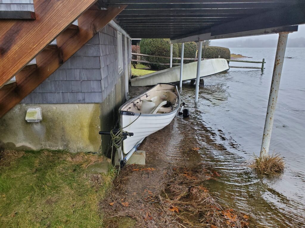 a boat in a flooded area (MyCoast AI)