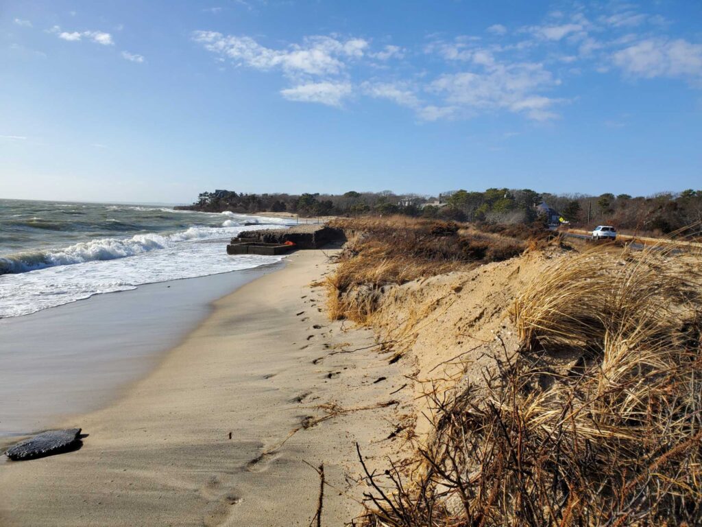 a beach with waves crashing on it (MyCoast AI)