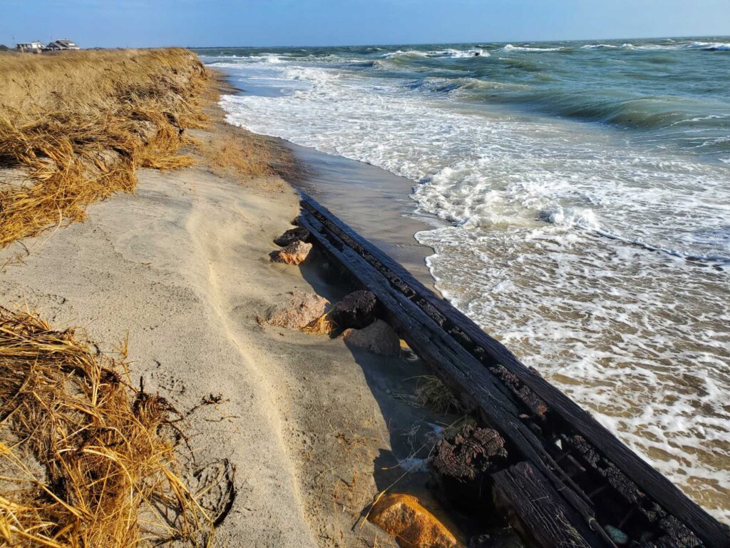 a beach with waves crashing on it (MyCoast AI)