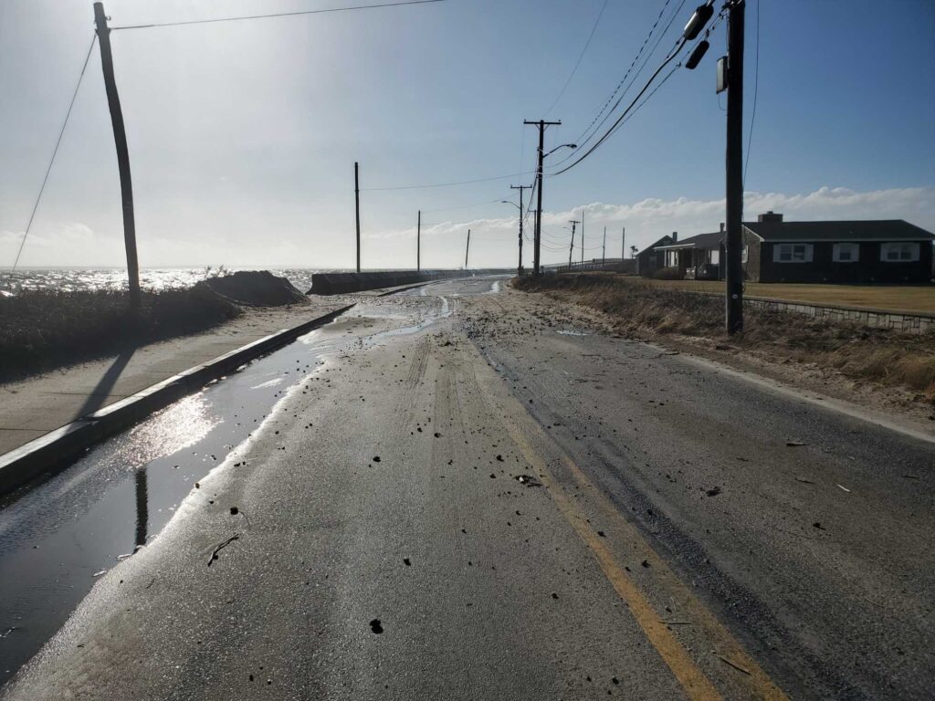 a road with water on the side with Los Angeles River in the background (MyCoast AI)