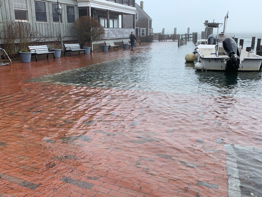 a boat in a flooded area (MyCoast AI)