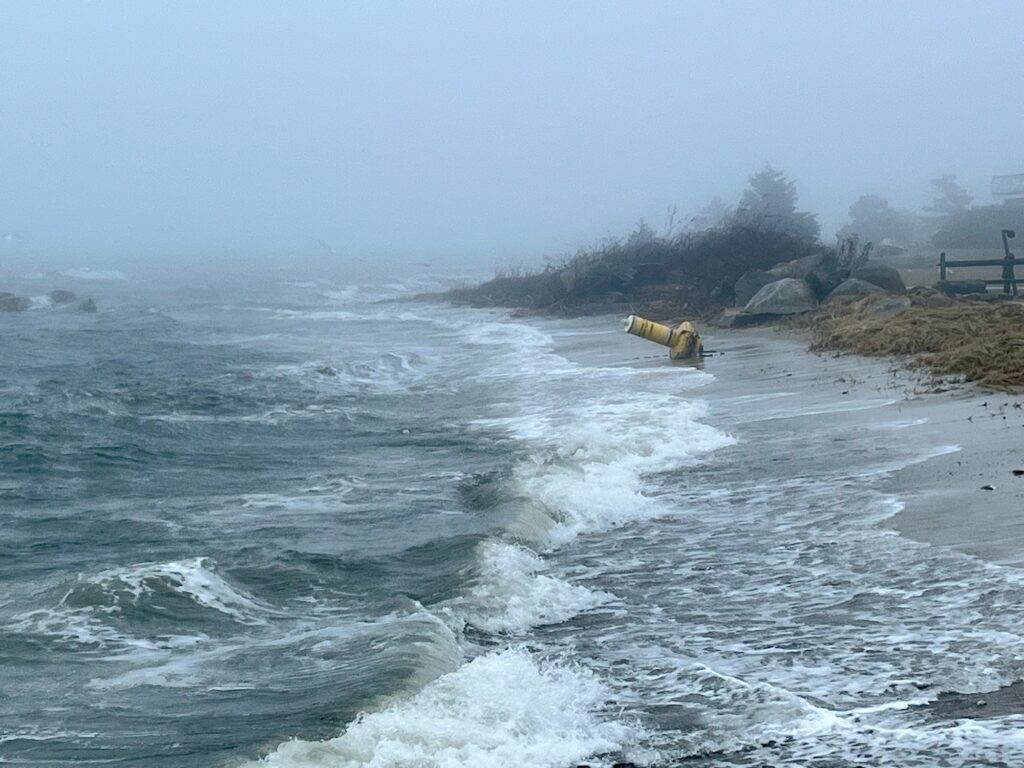 a body of water with waves crashing on it (MyCoast AI)