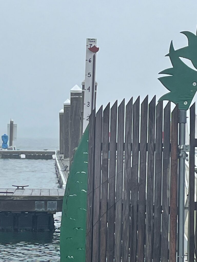 a metal fence with a building in the background (MyCoast AI)