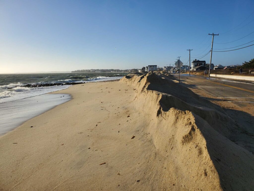 a sandy beach with power lines (MyCoast AI)