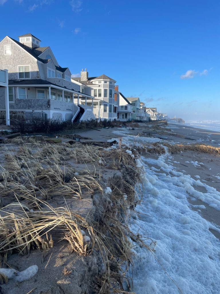a beach with a row of houses (MyCoast AI)