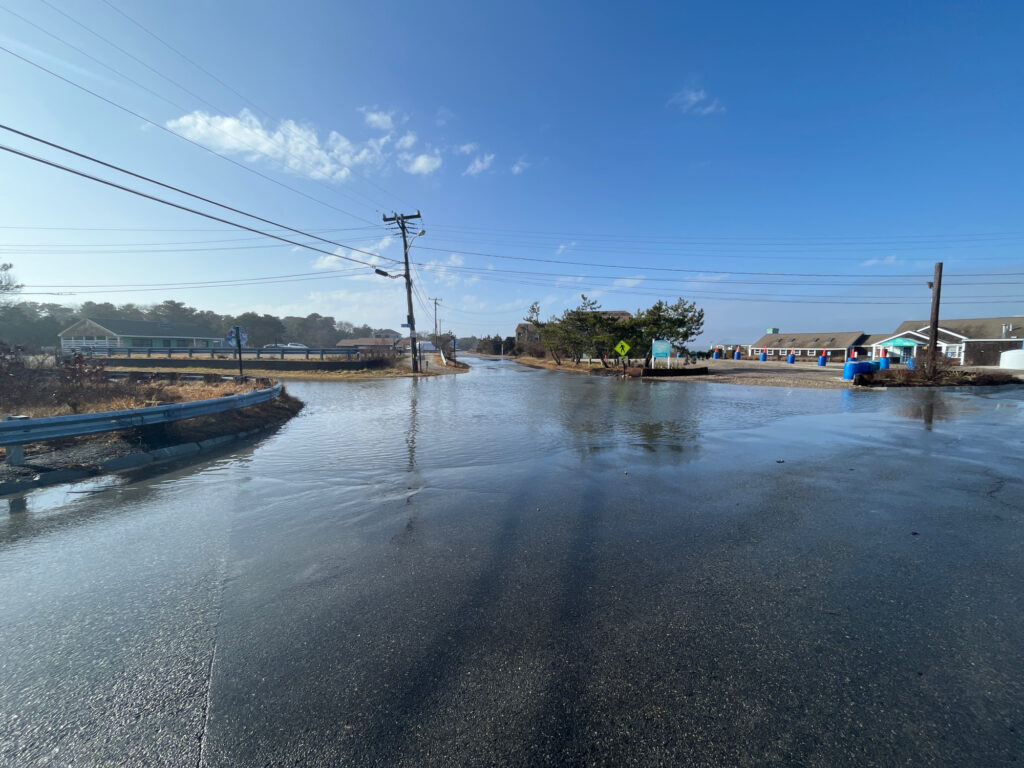 a flooded area with a boat (MyCoast AI)