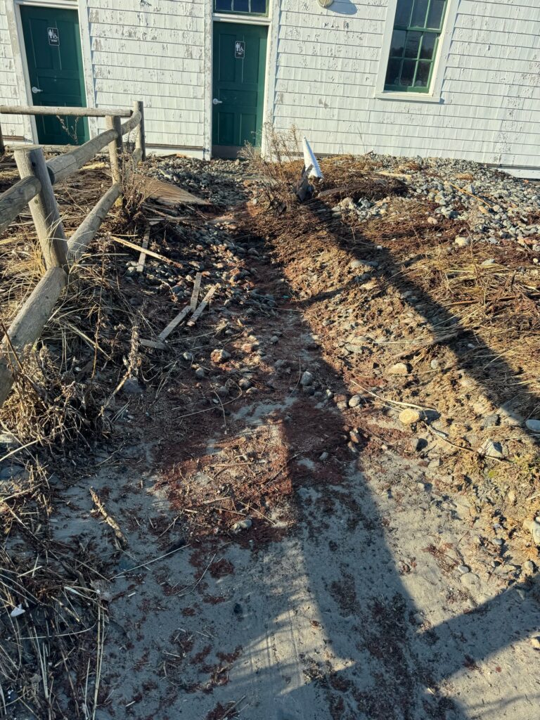 a dirt patch in front of a building (MyCoast AI)