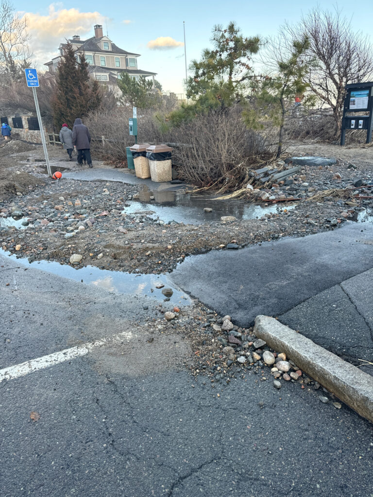 a puddle of water on the side of a road (MyCoast AI)
