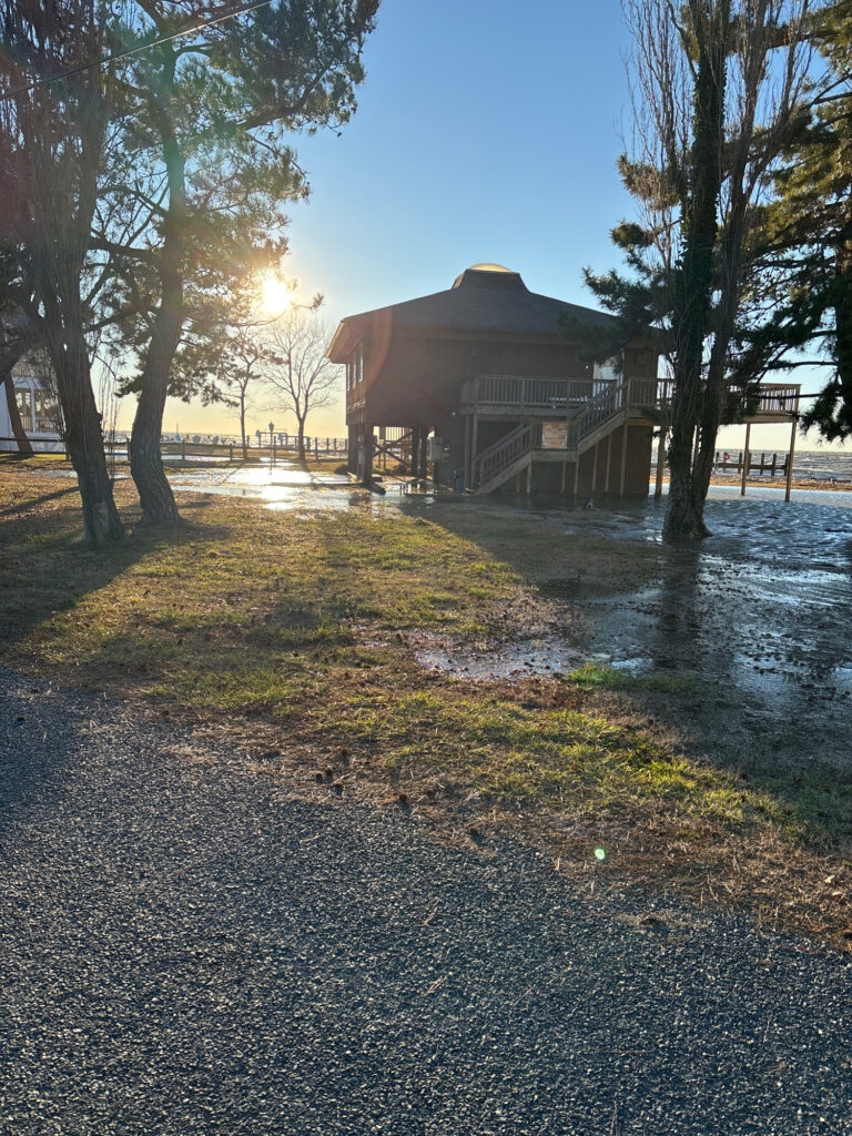 a building with a stream running through it (MyCoast AI)