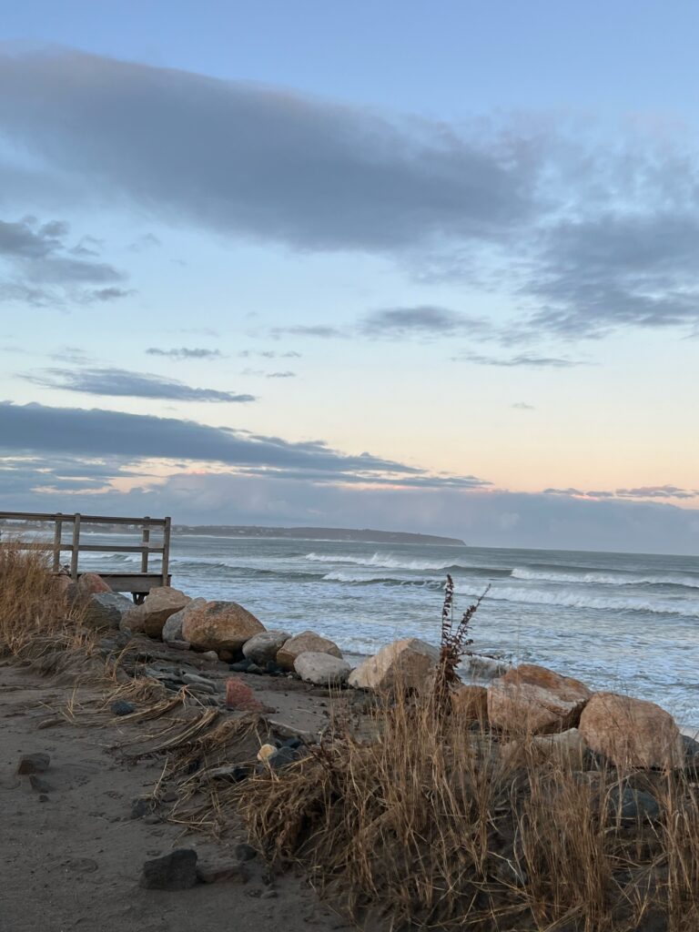 a beach with rocks and a body of water (MyCoast AI)