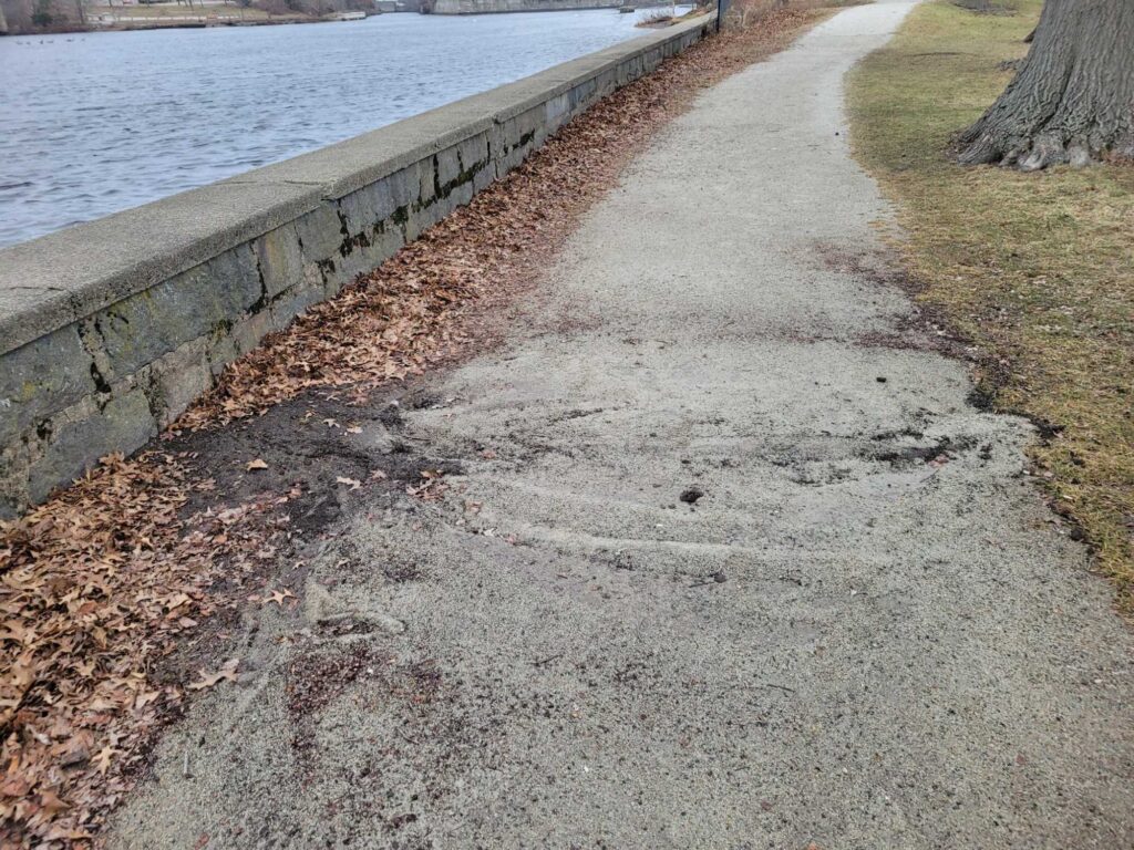 a path next to a body of water (MyCoast AI)