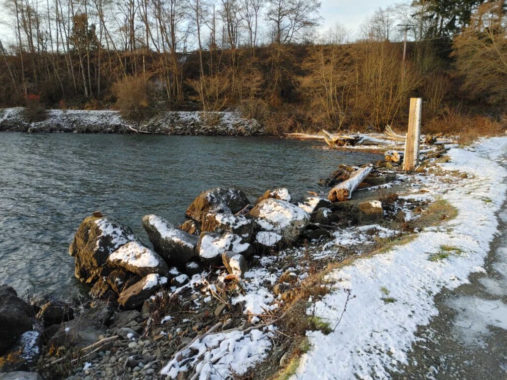 a river with rocks and snow (MyCoast AI)