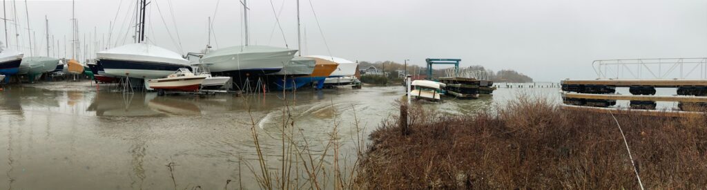 boats in a harbor (MyCoast AI)