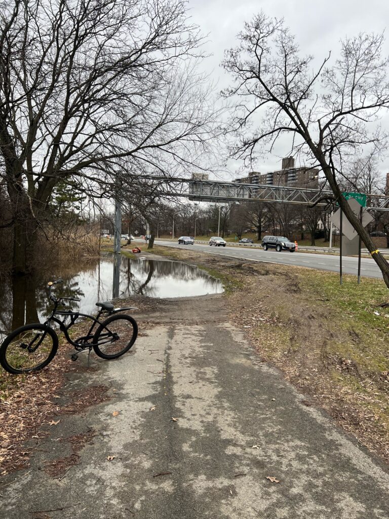 a bicycle parked on a sidewalk (MyCoast AI)