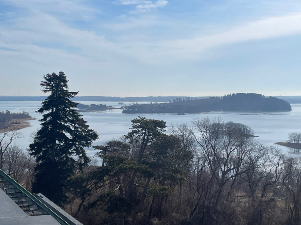 a view of a lake and some trees (MyCoast AI)