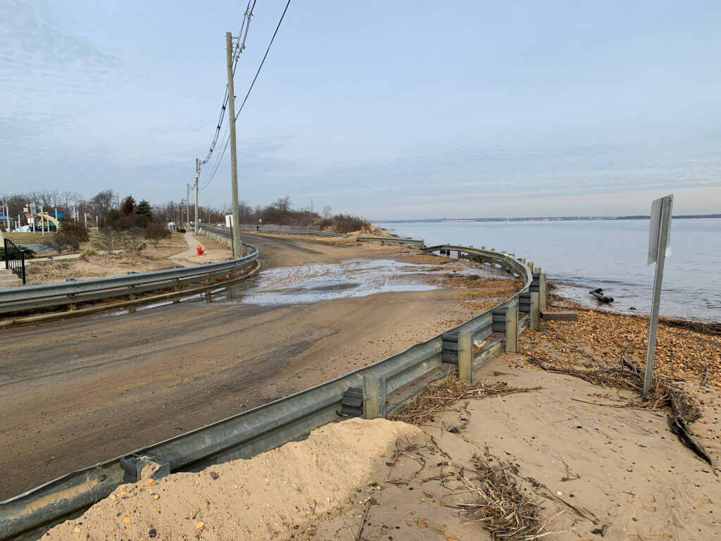 a road next to a beach (MyCoast AI)