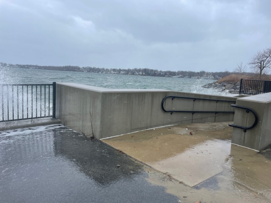 a large dam with a body of water in the background (MyCoast AI)
